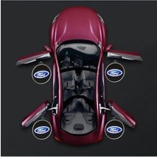fırsatlar burada Ford 2 Adet Araçları Için Pilli Yapıştırmalı Mesafe Sensörlü Kapı Altı LED Logo / Projektör