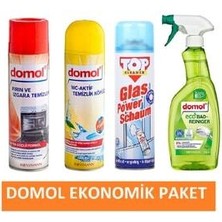 Domol Ekolojik Banyo Yüzey Tem.sprey 750 Ml+Fırın Tem. +Wc Tem. +Cam Temizleyici Köpüğü 500 ml