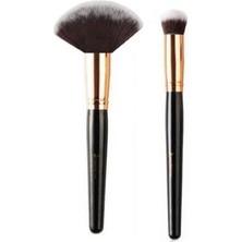 Acarlar Ticaret Profesyonel Yelpaze Allık ve Oval Yapılı Kapatıcı Çok Amaçlı Fırça Seti