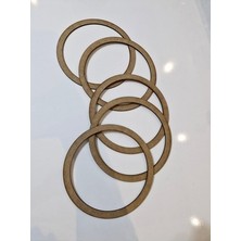 Sözen Home Design Ham Mdf Vidasız 22CM Çapında 5'li Kasnak Seti 3mm-Kalınlık-Düş Kapanı ve Makrome Örgü Çemberi Kasnak