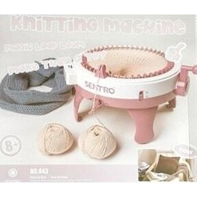 Yumakça Sentro Ilmekli Örgü Makinesi Pembe Renkli Plastik Malzemeden Yapılmış