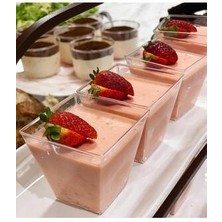 ecenplast Şeffaf Kristal Mika Ekstra Sert Plastik Prizma Kübik Kase 120 cc 25 Adet