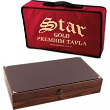 Star Oyun Aletleri Hediyeli Premium Masif Ahşap Kasalı Gold Tavla