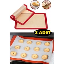 Kitchen Beauty 2 Adet 30X40 Fırınlanabilir Yıkanabilir Kendinden Yağlı Silikon Pişirme ve Hamur Açma Matı Silipat
