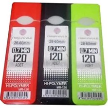 Mikrogold 07 mm Kalem Ucu Min - 3 Tüp 120 Adetli Farklı Renklerde Yüksek Kalite
