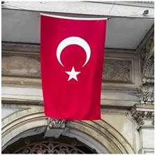 Alpaka 120X180 cm Yıkanabilir Kumaş Türk Bayrağı Tek Parça Kırmızı Renkli