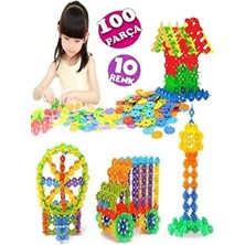 RoseRoi 100 Parça Eğitici Oyuncak Yapboz Seti 10 Renkli Kilitli Diskler STEM Eğitimi Uyumlu