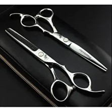 Valkyrie Profesyonel Kuaför Berber Makas Seti 4 Parça Paslanmaz Çelik 6 Inç Uzunluk Deri Çantalı