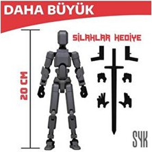 SYK Design (Büyük) Robot 20 Dummy Koyu Gri Siyah Hareketli Aksiyon Figürü Oyuncak Hediyelik