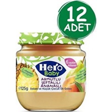 Hero Baby Armut Şeftali ve Ananas Püreli Kavanoz Mama 125G 6 Adet