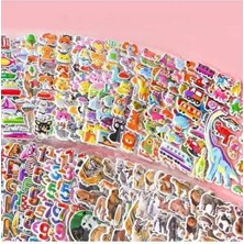 Bluoksweet 10 Sayfa Hayvanlar Alemi Çocuk Çıkartma Sticker Defter Dinozor Araba Eğlenceli Etiket