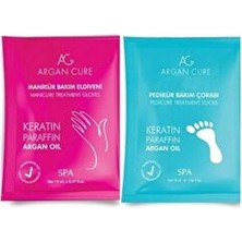 Argan Cure Manikür Bakım Eldiveni ve Pedikür Bakım Çorabı Keratin ve Argan Yağı Özellikli