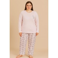 Pemilo Kadın Büyük Beden 05150 % 100 Pamuk Raporlu İnterlok Pijama Takımı
