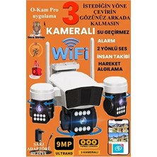 TR Charger Wifi 9MP Akıllı Güvenlik Kamerası 3 Lensli İnsan Algılama Özelliği ile Uzaktan İzleme