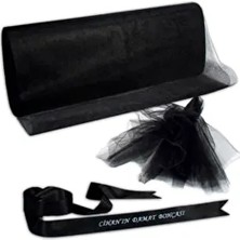 Adenz Nişan Süsleme Tülü Siyah Saten Kurdele Baskılı 1 Adet Ebatlar ile Şık Tasarım