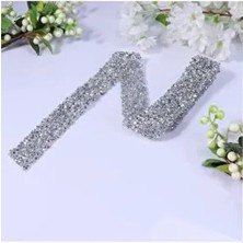 Prestij Boncuk Hayal Model Gümüş Ütüyle Isıyla Yapışan Taşlı Şerit 2 cm 1 Metre