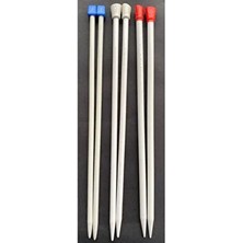 hobim42 35 cm Lüx Örgü Şiş Seti 3 Adet Kalın Dev Şişler (8-9-10 No) Renkli ve Dayanıklı