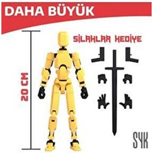 SYK Design (Büyük) Robot 20 Dummy Sarı Siyah Tüm Eklemleri Hareketli Aksiyon Figürü Oyuncak