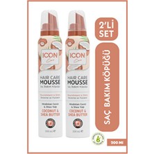 iconcare Saç Bakım Köpüğü 2'li Set Coconut & Shea Butter Alkol İçermeyen Hacim Verici Köpük