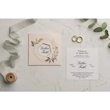 Erdem 9166 Düğün Nikah Nişan Davetiyesi 50 Adet Baskısızdır Özel Günler İçin Zarif Renkler