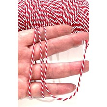 Miomundo Marteniçka Ipi / Kırmızı Beyaz Hediye Paketleme Ipi / Iki Renkli Paket Ipi 10M – Paketleme Malzemesi