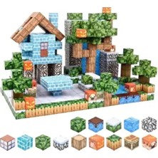 Manyetik Bloklar 100 Parça Manyetik Minecraft Temalı Yapı Oyuncağı | Zeka Geliştirici Blok Seti