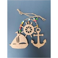 na neşeli ahşap Denizci Sarkaç Takımı . Kapı , Oda , Bahçe , Balkon Süsü Yazlık Dekor. Ham Ahşap Boyama