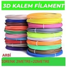  filament 3d kalem yazıcı ıçin 10renkx2metre=20metre