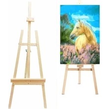 Tuval 175 cm Ahşap Resim Şövalesi Ressam Sehpası Ayarlanabilir Şövale Çam