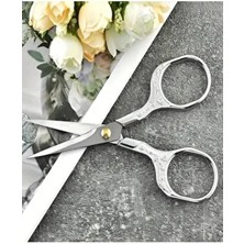 Güzelyüz Avm Söz / Nişan Makası Gümüş Renk Kurdale Makası Açılış Özel Gün Makası Silver Renk Dikiş Nakış Makası