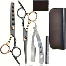 Valkyrie 5 Parça Çift Renk Saç Makası Seti 6 Inç 17.5 cm Ustura Tarak Özellikli