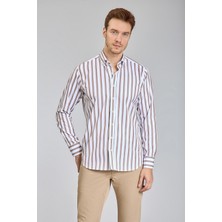 Bisse Regular Fit Uzun Kollu Kahve Pamuk Erkek Gömlek GMCZG250089_C11