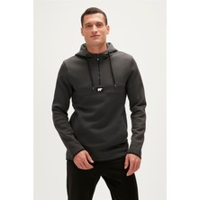 Bad Bear Defence Half-Zip Hoodie Koyu Gri Yarım Fermuarlı Kapüşonlu Erkek Sweatshirt