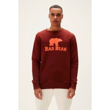Bad Bear Logo Crewneck Kahverengi Erkek Sweatshirt 22.02.12.007-C122