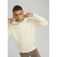 Jack & Jones Jorslope Fleece Sweat Hood Ln Beyaz Erkek Sweatshirt 12216573-Moonb