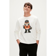 Bad Bear Funky Crewneck Erkek Beyaz Sweatshirt 23.02.12.014-C04