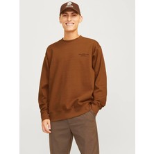 Jack & Jones Erkek Gögüs Logo Baskili Sweatshirt - Blachad