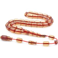 Murty99 Hakkı Usta Imzalı Kapsül Kesim Şeffaf Kırmızı Sıkma Kehribar Tesbih