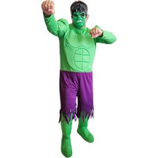 Kostüm Sarayı Yetişkin Hulk Kostümü Kaslı