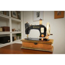 KuzeyTacı Dekoratif Metal Dikiş Makinesi Kutulu Nostaljik Tasarım Vip Özel Seri