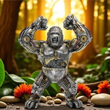 Steampunk Polyester Orangutan Figürü Dekoratif ve Şık