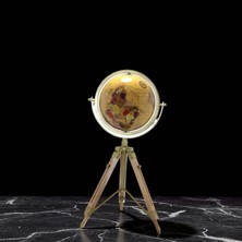 KuzeyTacı Vintage Atlas – Pirinç Ayaklı Antik Küre Vip