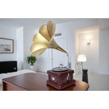 Dekoratif Metal Gramafon Nostaljik Yeşilçam Tasarımı Ile Otantik Hava Katar Vip