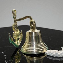 KuzeyTacı Pirinç Duvara Asmalı Çapalı Çan Şık Dekoratif Ev Ofis 16-9 cm