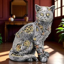Steampunk Polyester Kedi Figürü Dekoratif Vip