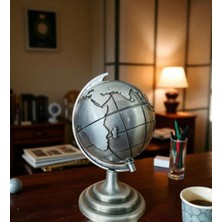 Modern Dünya Küresi Şık Tasarım Dekoratif Altın ve Gümüş Renk Seçenekleri 13-7 cm Vip