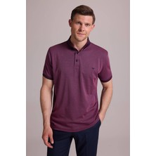 Ysf Erkek Mürdüm Regular Fit Merserize Polo Yaka T-Shirt