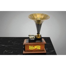 Nostaljik Tasarımlı Çekmeceli Gramafon Dekoratif Vip