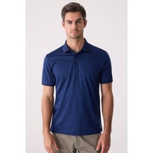 Ysf Erkek Lacivert Regular Fit Merserize Polo Yaka Tişört