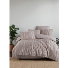 Online Home Market Naturel Pamuklu Çift Kişilik Nevresim Takımı ( 4 Yastık Kılıfı, 2 Yastık Düğmeli)